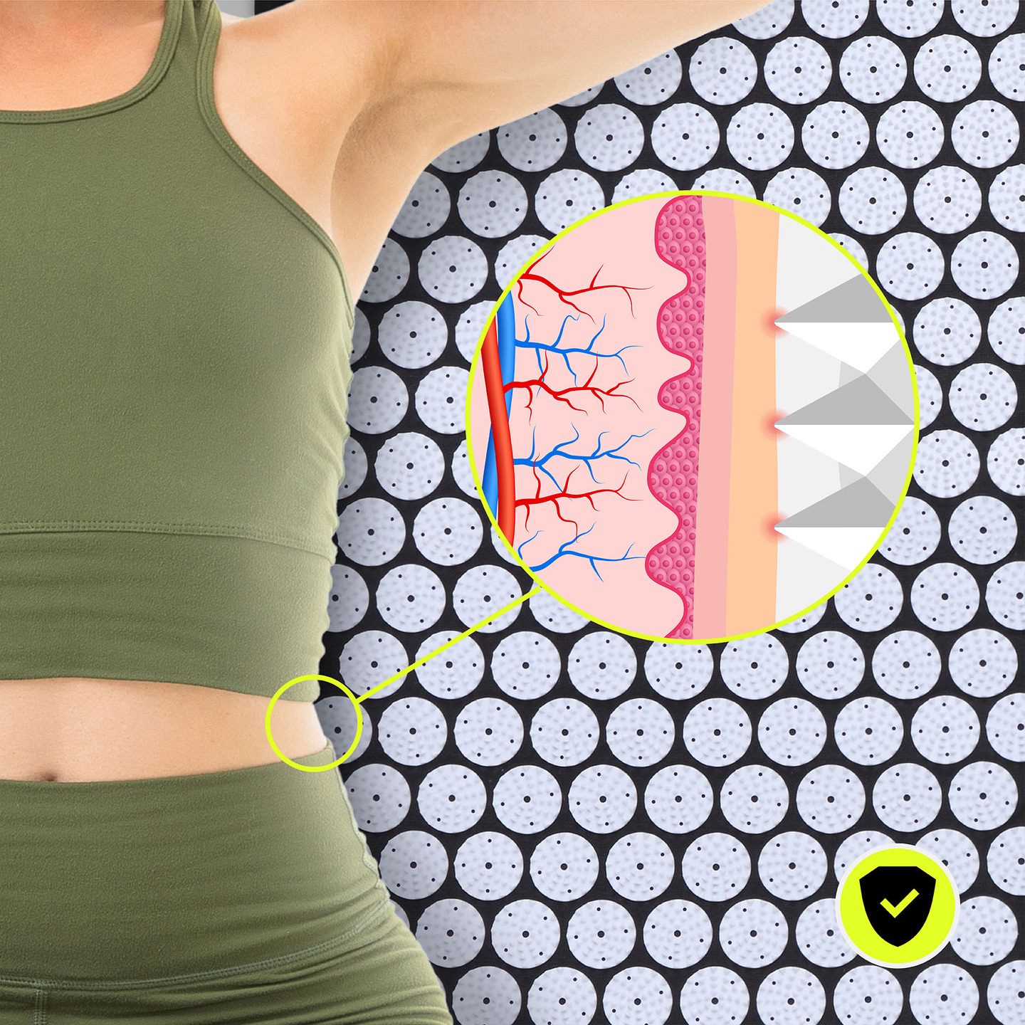 Μεγάλο στρώμα πιεσοθεραπείας με μαξιλάρι και κάλυμμα - HyperMotion 130 cm ασπρόμαυρο