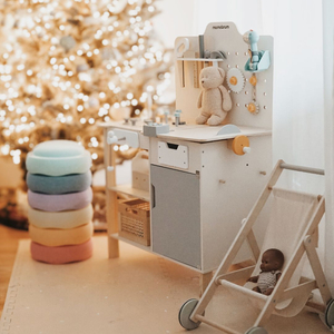 XXL Μεγάλο ξύλινο εργαστήριο με εργαλεία - σετ DIY, 74 στοιχεία