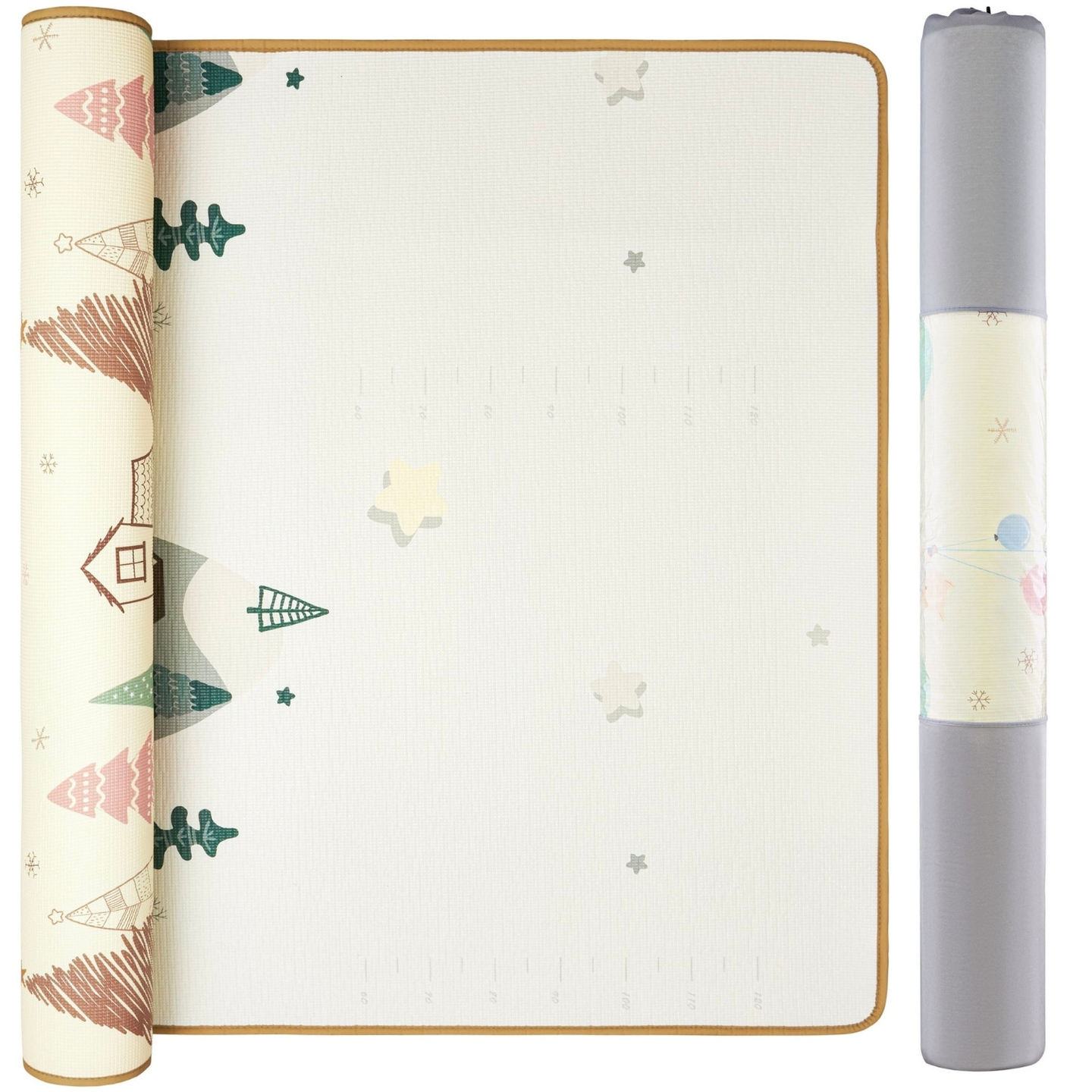 Στρώμα αφρού διπλής όψης XXL - ρολό 1 CM (δάσος και βουνά)