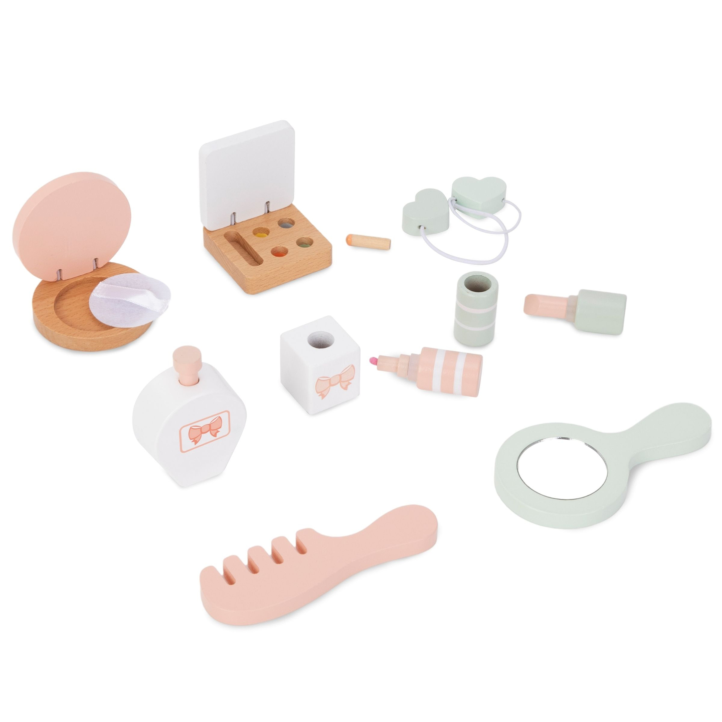 Ξύλινο παιδικό κομοδίνο με αξεσουάρ