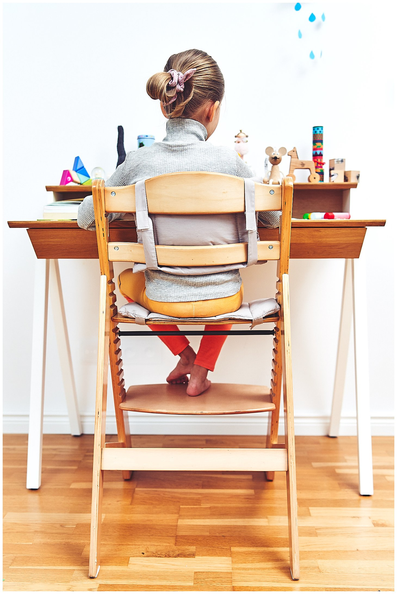 Ξύλινη καρέκλα σίτισης Moby-System WOODY - φυσικό χρώμα ξύλου