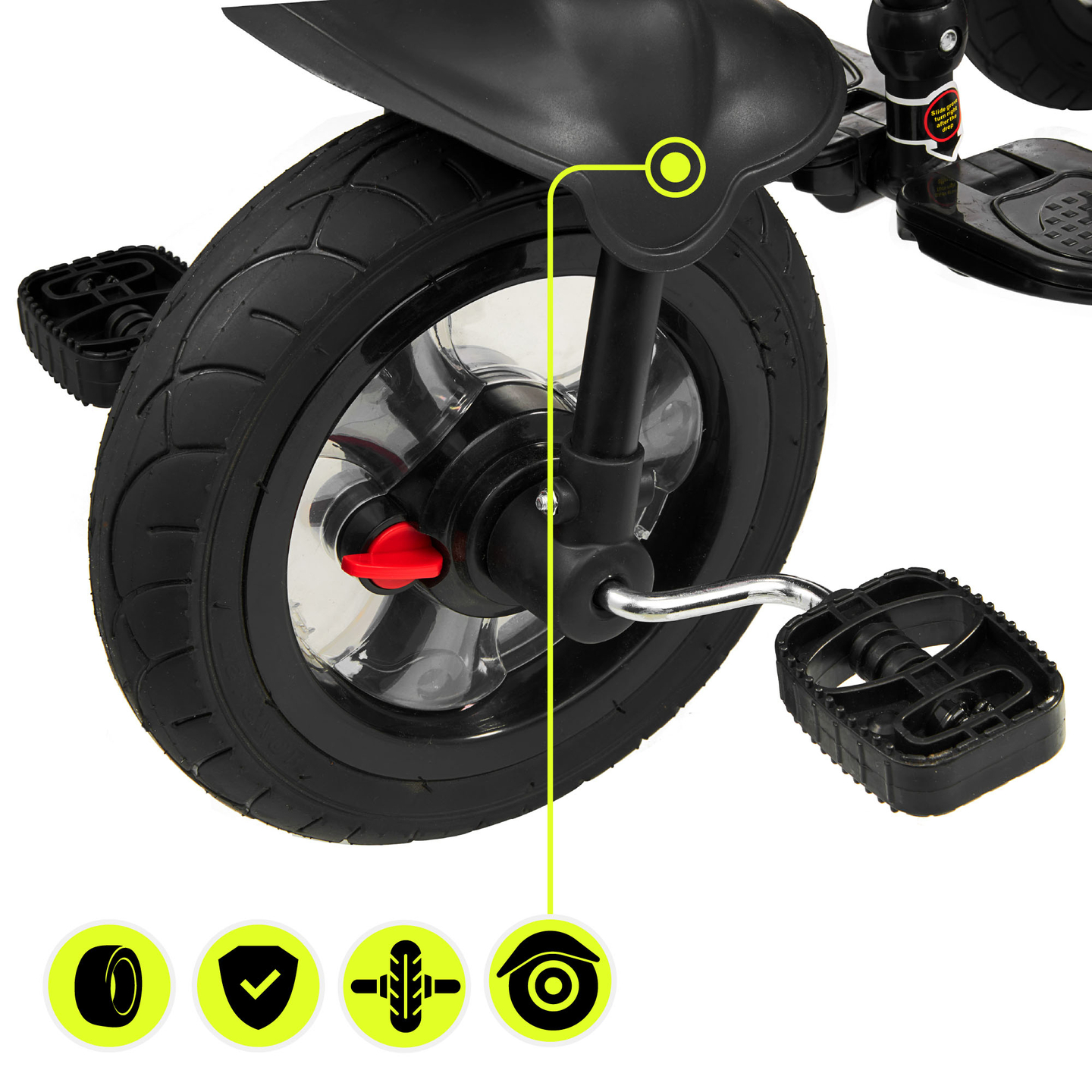 Τρίκυκλο για παιδιά 1-4 ετών - TOBI FREY - ροζ χρώμα - περιστρεφόμενο - τροχοί με αντλία + ωθητήρας