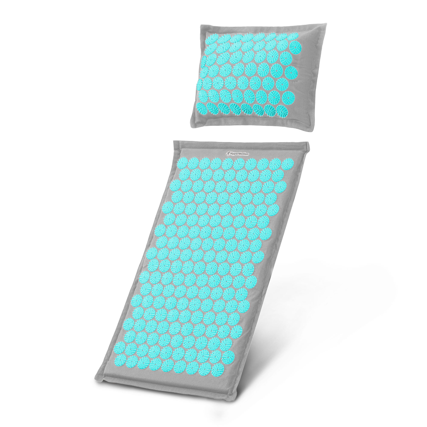 Στρώμα πιεσοθεραπείας από λινό ECO με ίνες καρύδας και μαξιλάρι από φαγόπυρο – HyperMotion 68 cm γκρι-μέντα