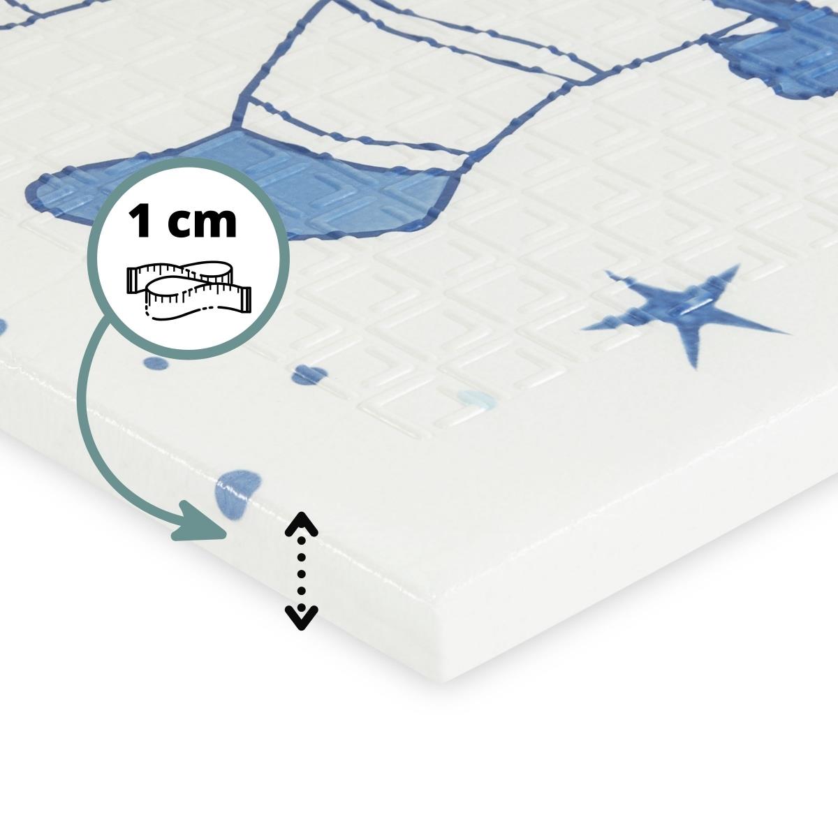 Αναδιπλούμενο στρώμα αφρού διπλής όψης 180 x 120 x 1cm - Κόσμος/γεωμετρικά τρίγωνα