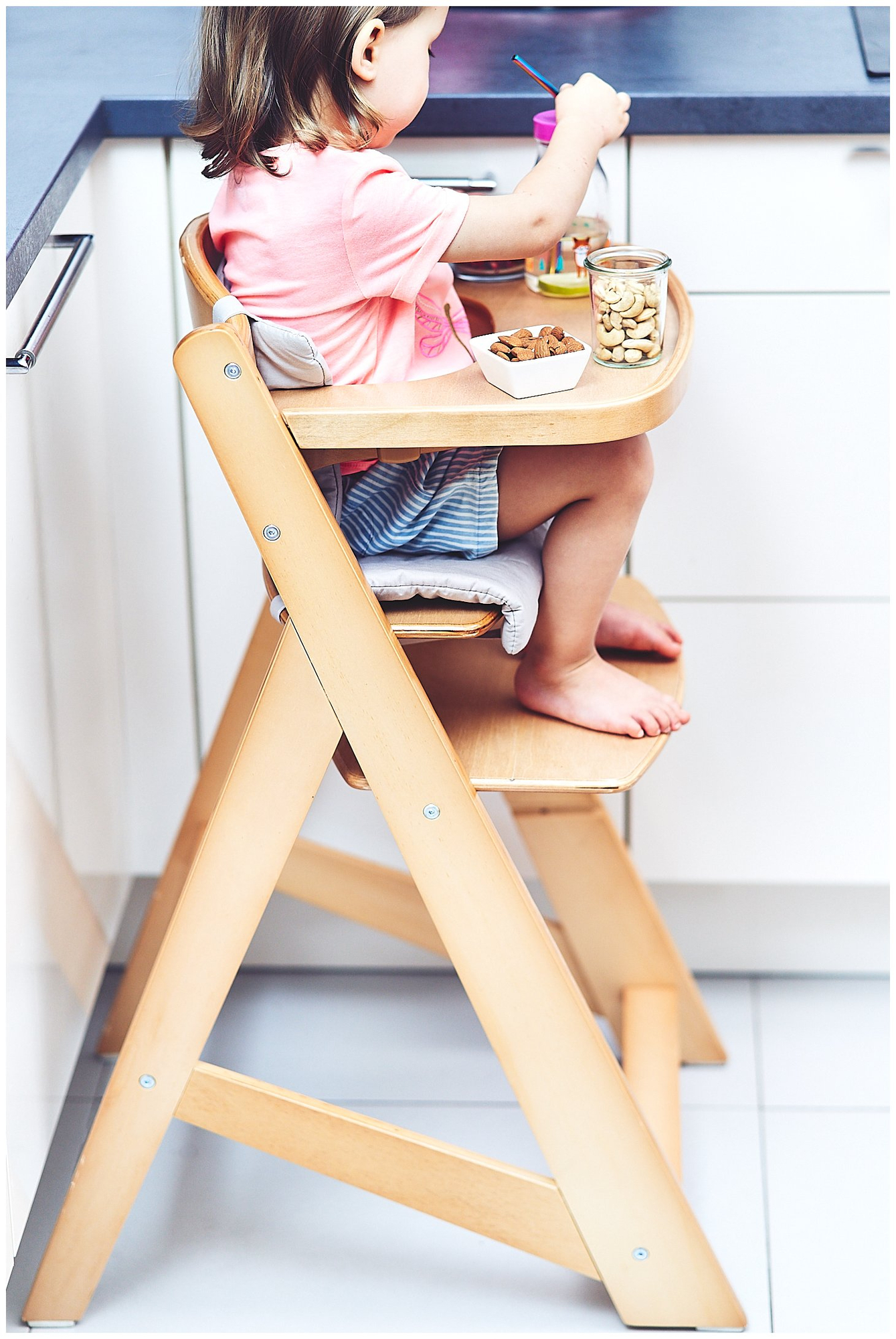 Ξύλινη καρέκλα σίτισης Moby-System WOODY - φυσικό χρώμα ξύλου