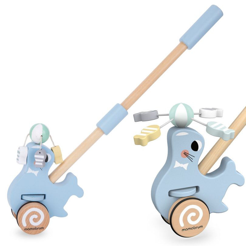 Ξύλινη σφραγίδα με ραβδί ώθησης - ωθητής