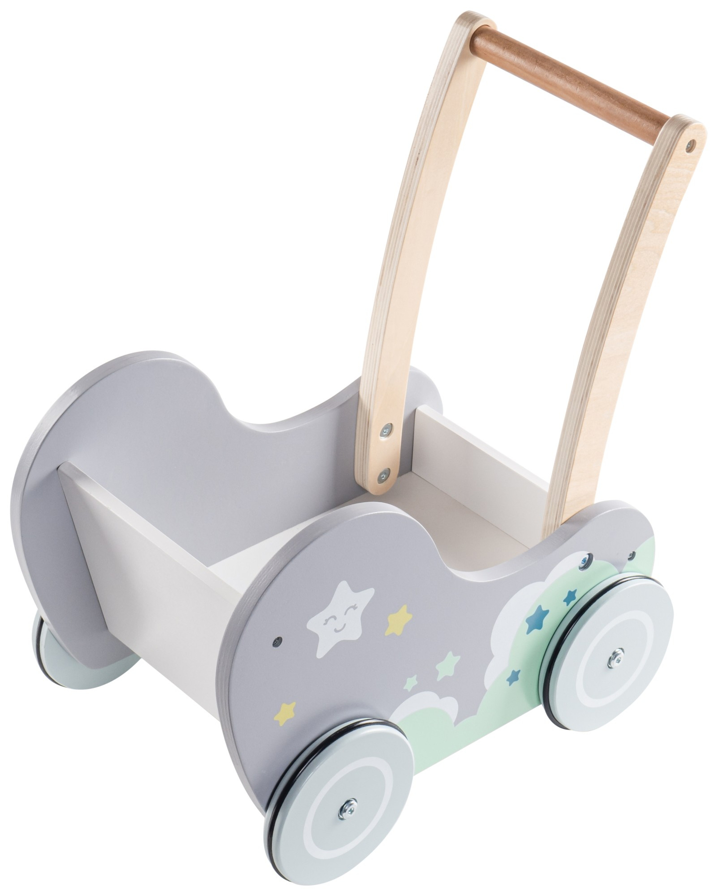 ξύλινο καροτσάκι-περπατητήρι