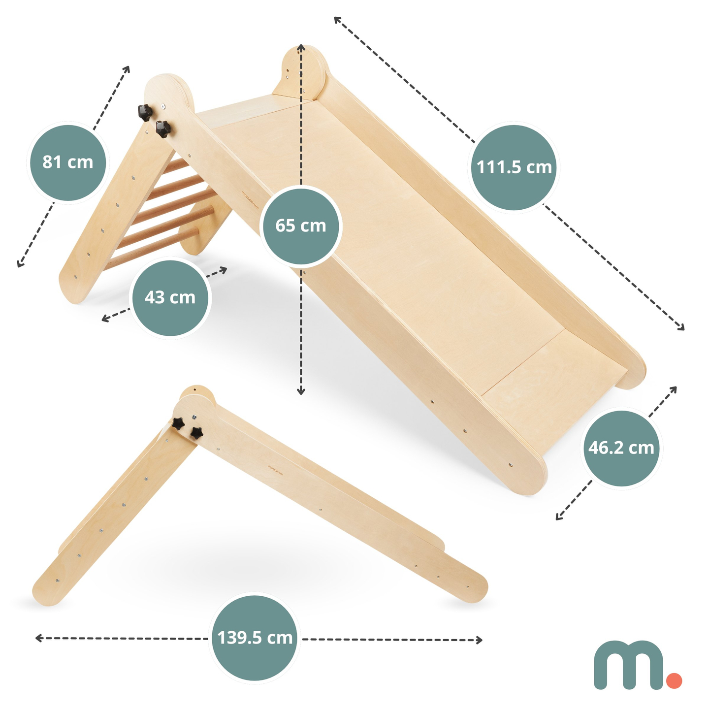 Ξύλινη τσουλήθρα με σκάλα για παιδιά