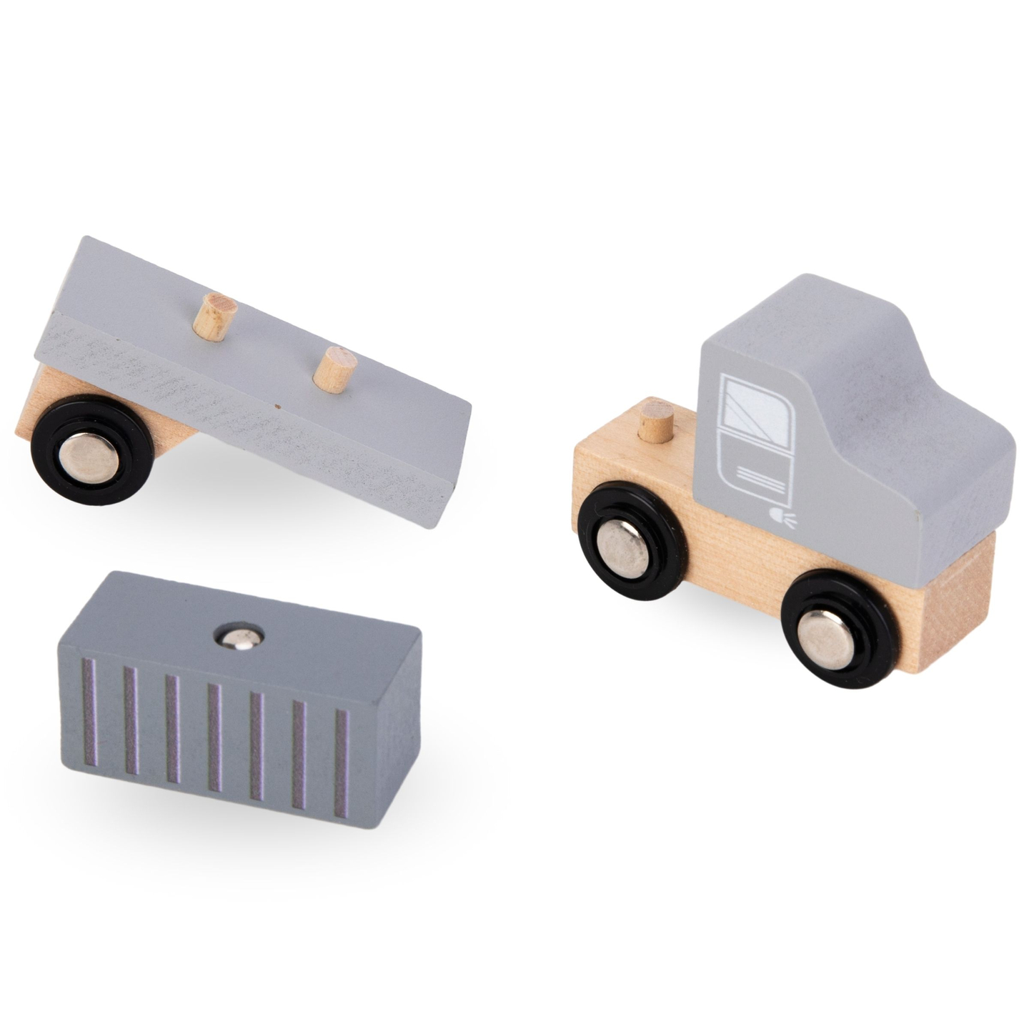 Κινητός γερανός λιμανιού με μαγνητικό βαρούλκο και αξεσουάρ - ξύλινο σετ