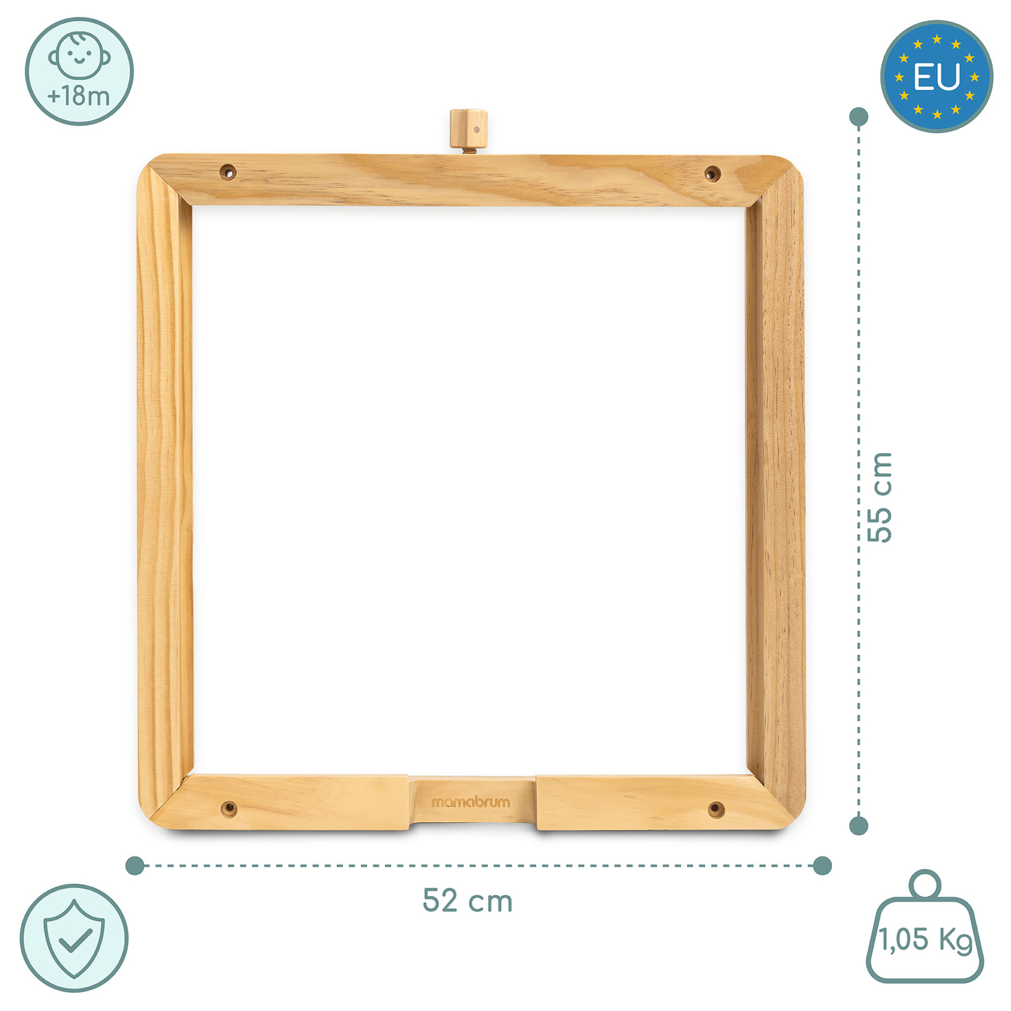 Ξύλινο πλαίσιο τοίχου - για την τοποθέτηση εκπαιδευτικών πινάκων Mamabrum