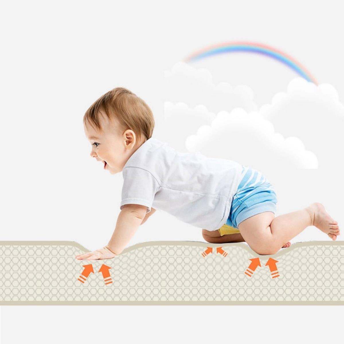 Αναδιπλούμενο στρώμα αφρού διπλής όψης 180 x 120 x 1cm - Κόσμος/γεωμετρικά τρίγωνα