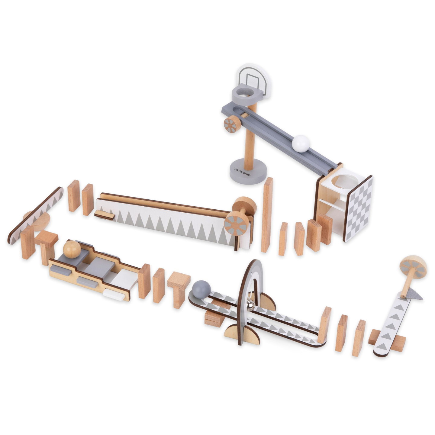 Ξύλινα τουβλάκια ντόμινο - πορεία εμποδίων - 48 στοιχεία