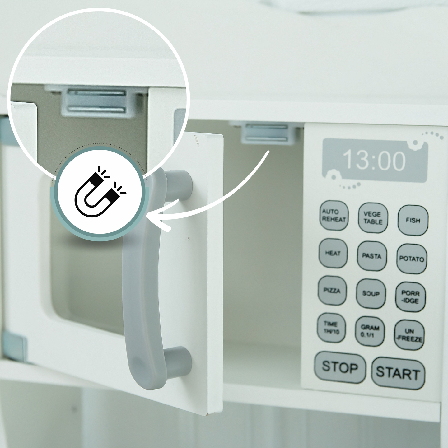 Ξύλινη παιδική κουζίνα με φούρνο μικροκυμάτων