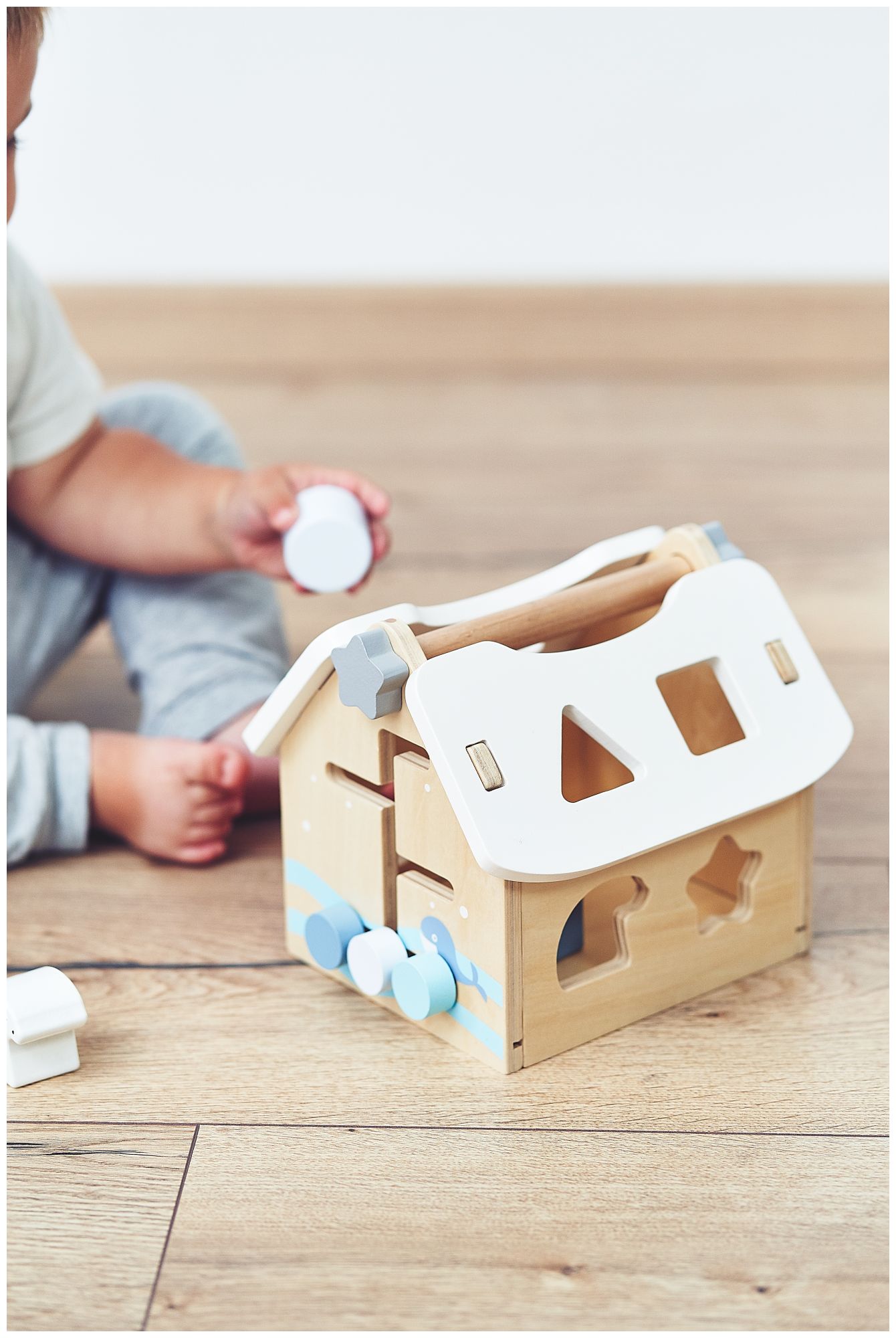 Sorter - εκπαιδευτικό ξύλινο σπίτι με τουβλάκια