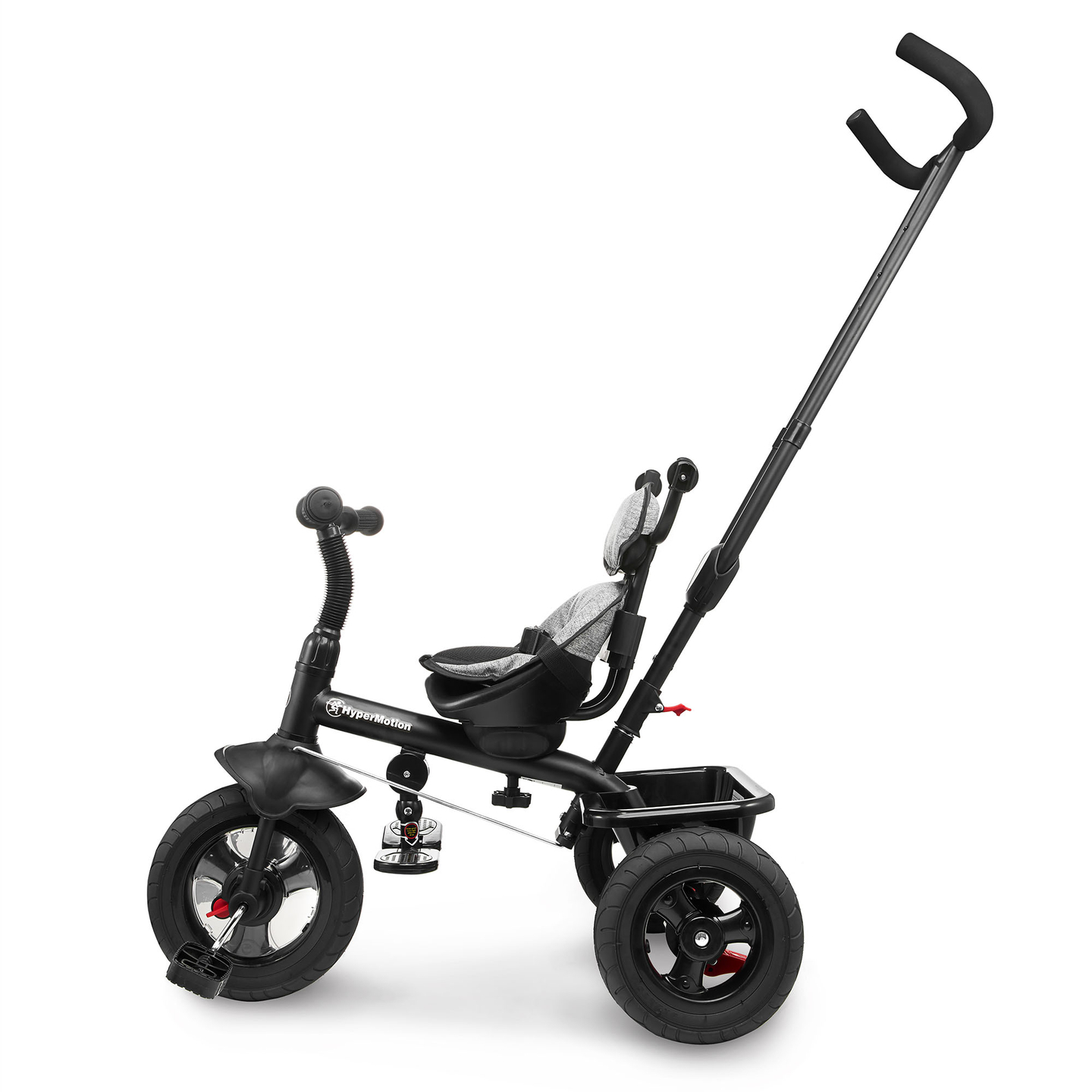 Τρίκυκλο για παιδιά 1-4 ετών - TOBI FREY - γκρι χρώμα - περιστρεφόμενο - τροχοί με αντλία + ωθητήρας