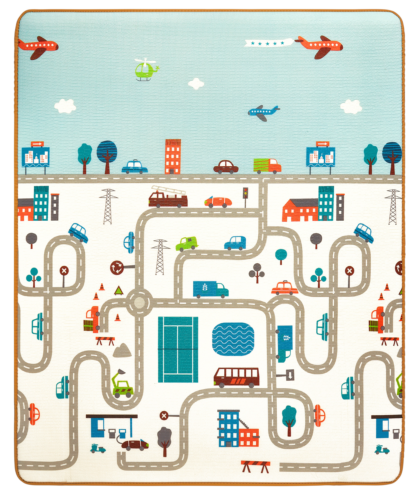 Στρώμα αφρού διπλής όψης XXL - ρολό 2 CM (δρόμος και ζιγκ-ζαγκ)