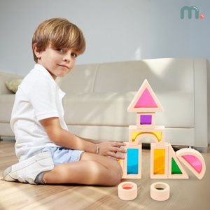 Ξύλινα τουβλάκια ουράνιο τόξο - 25 στοιχεία