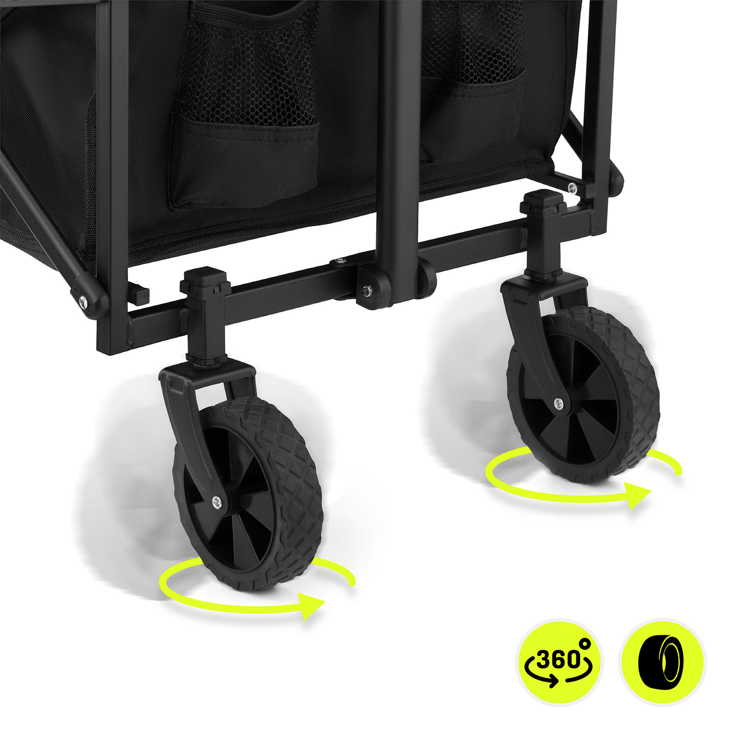 HyperMotion πτυσσόμενο αναπηρικό αμαξίδιο παραλίας - μαύρο, 80 kg