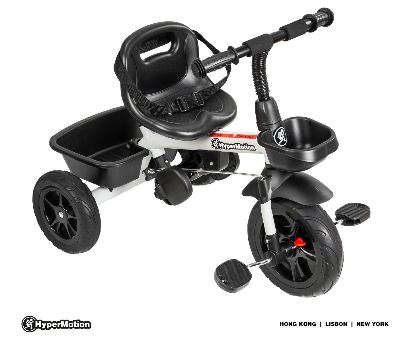 HyperMotion TOBI VECTOR τρίκυκλο - παντοτινά φουσκωτοί τροχοί + μπάρα ώθησης. Χρώμα: ανοιχτό γκρι.