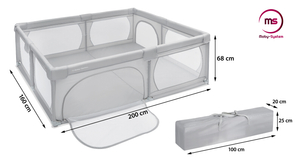 Μεγάλο παρκοκρέβατο 200 cm x 160 cm - παιδική χαρά για μωρά, ξηρή πισίνα