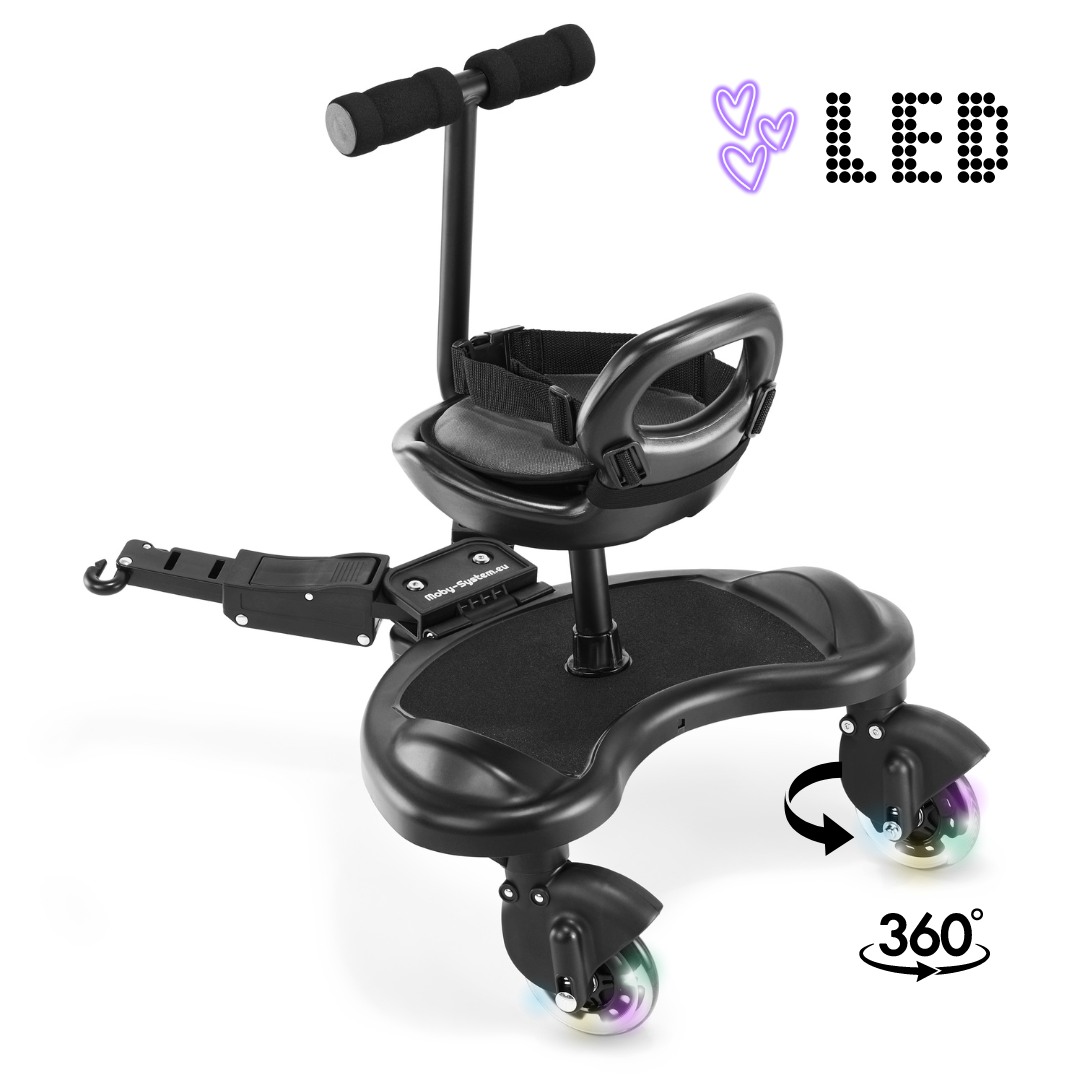 Επέκταση αναπηρικού αμαξιδίου MR BUGGY με κάθισμα - ρόδες LED