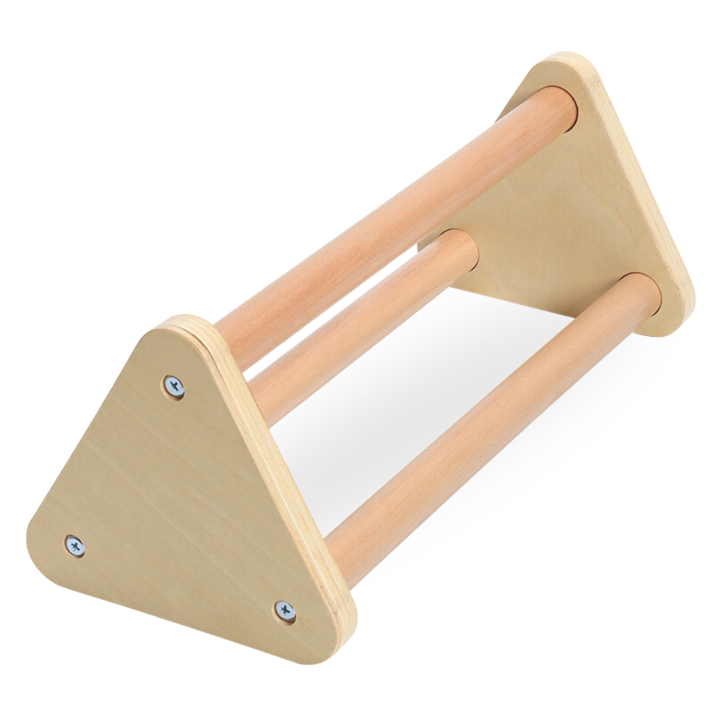 Ξύλινη, σπιτική παιδική χαρά - σκάλα + τοίχος αναρρίχησης + δοκός ισορροπίας - τρίγωνο του Pikler