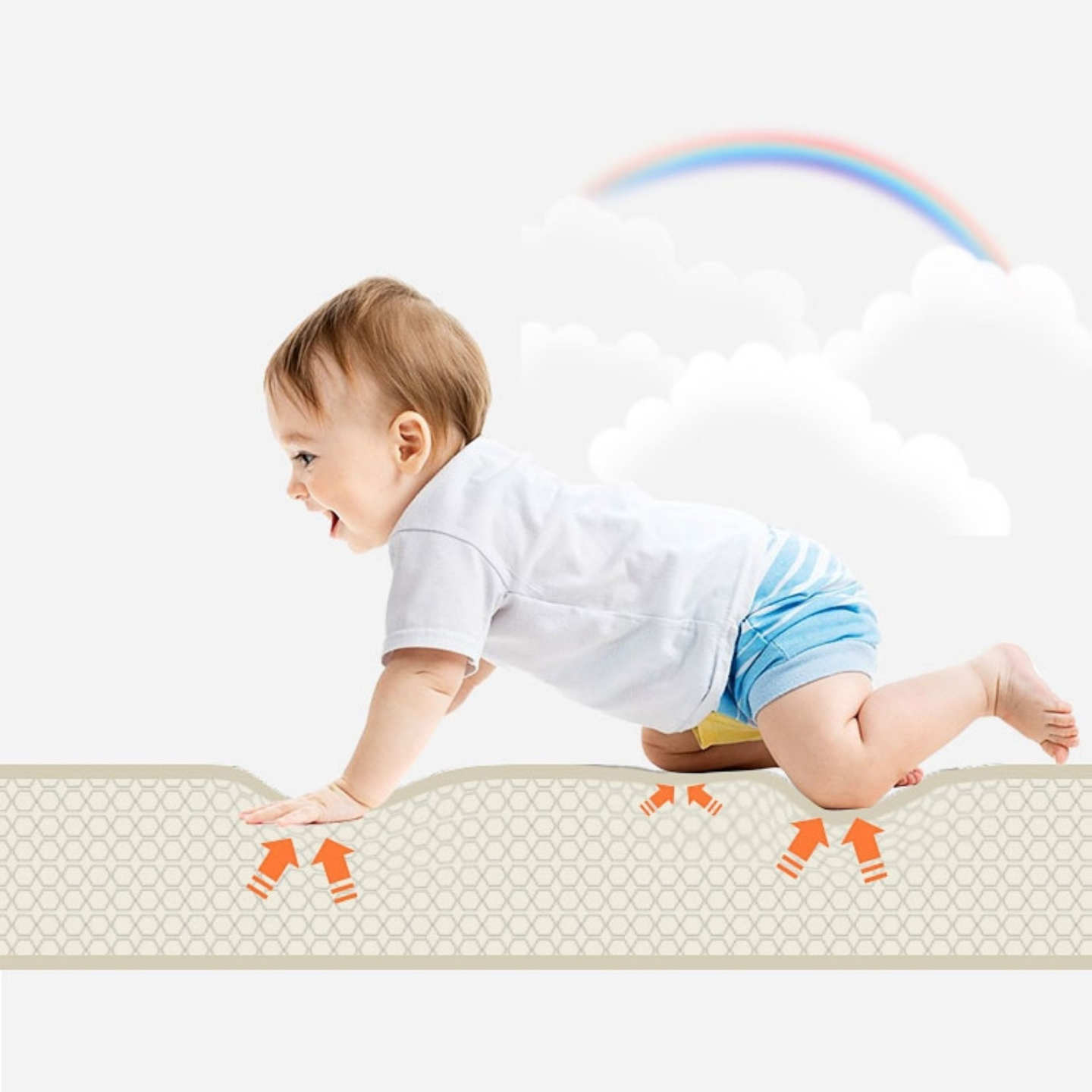 Διπλής όψης αναδιπλούμενο αφρώδες χαλάκι 180 x 120 x 1 cm - Magic Forest/Futumn Streets - boho