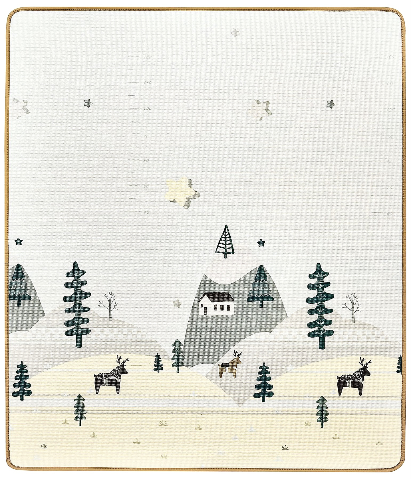 Στρώμα αφρού διπλής όψης XXL - ρολό 1 CM (δάσος και βουνά)