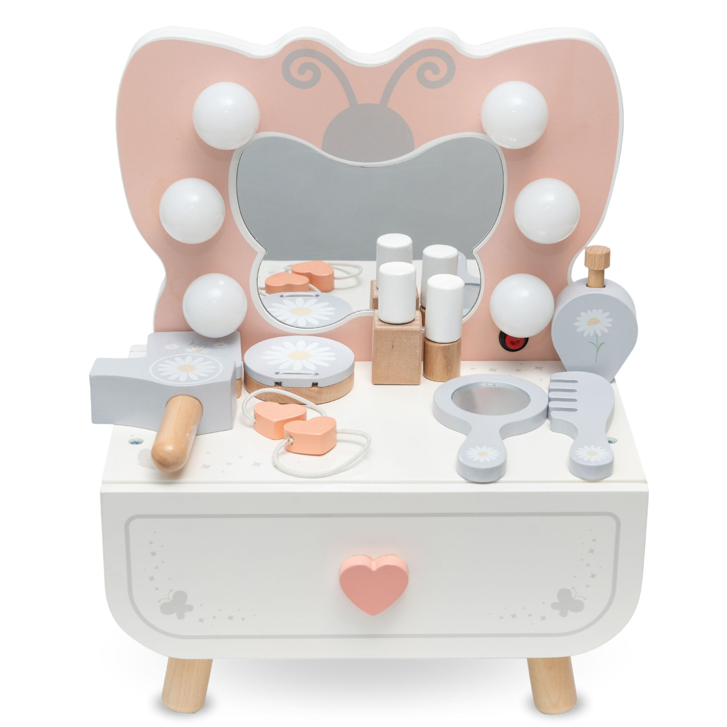 Ξύλινο μίνι κομοδίνο με φωτισμό LED - Butterfly