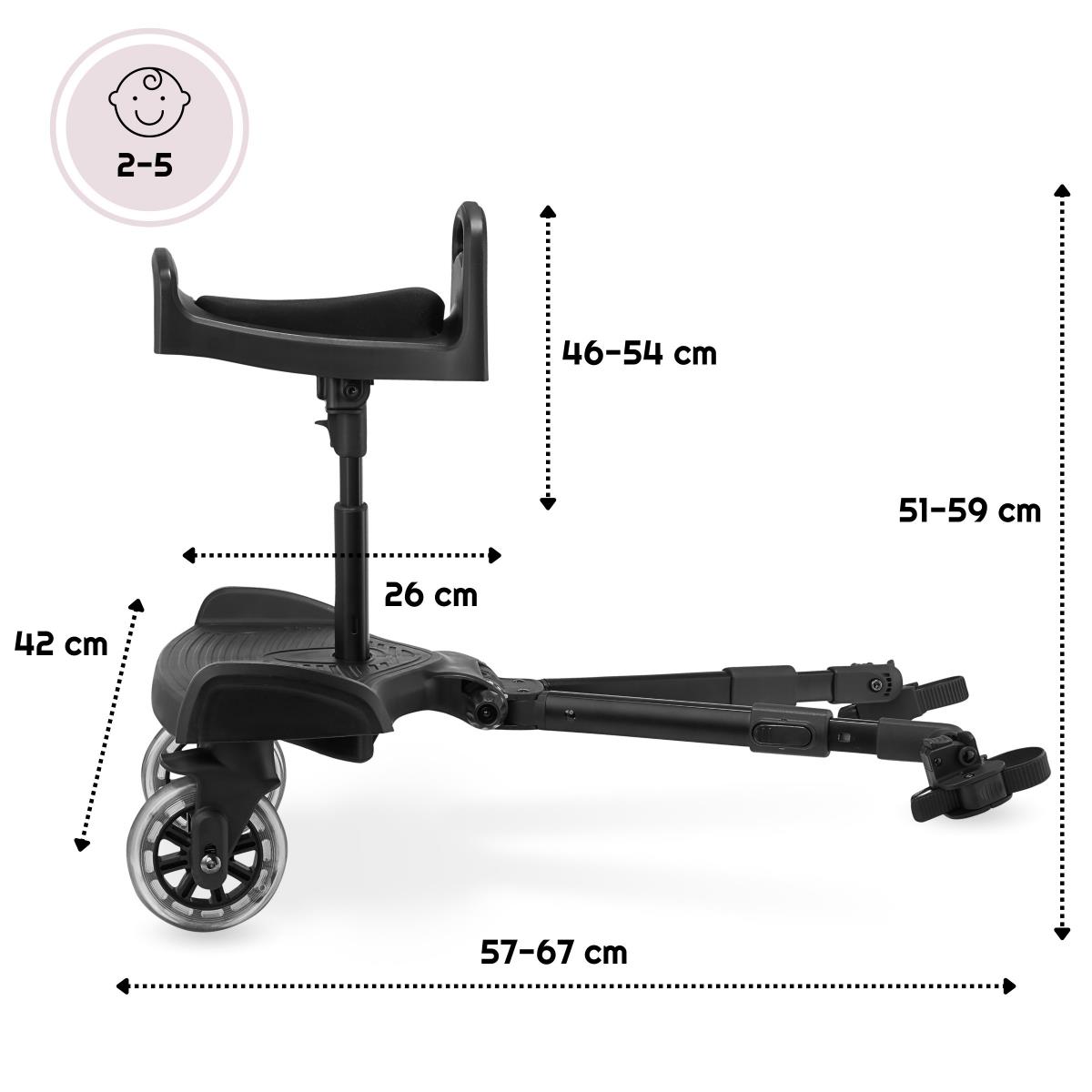 Επέκταση καροτσιού με ρυθμιζόμενο κάθισμα και σύστημα καθολικής προσάρτησης - Moby-System BUGGY2GO