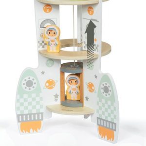 Μεγάλος ξύλινος διαστημικός πύραυλος με ασανσέρ και αξεσουάρ - XXL