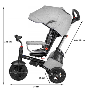 Tobi Velar τρίκυκλο + μεμβράνη βροχής - γκρι