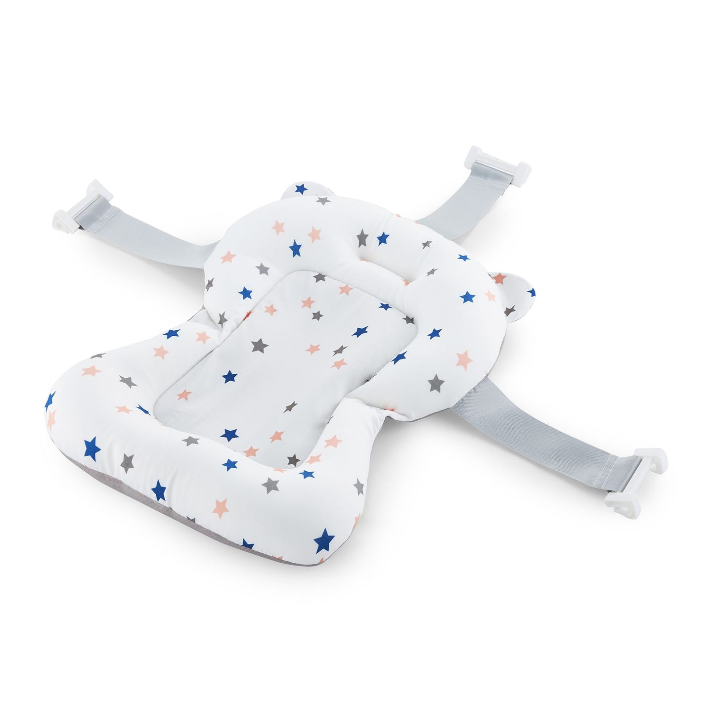 Πτυσσόμενη μπανιέρα για μωρά με θερμόμετρο, ένθετο και βάση - χρώμα βρώμικο ροζ