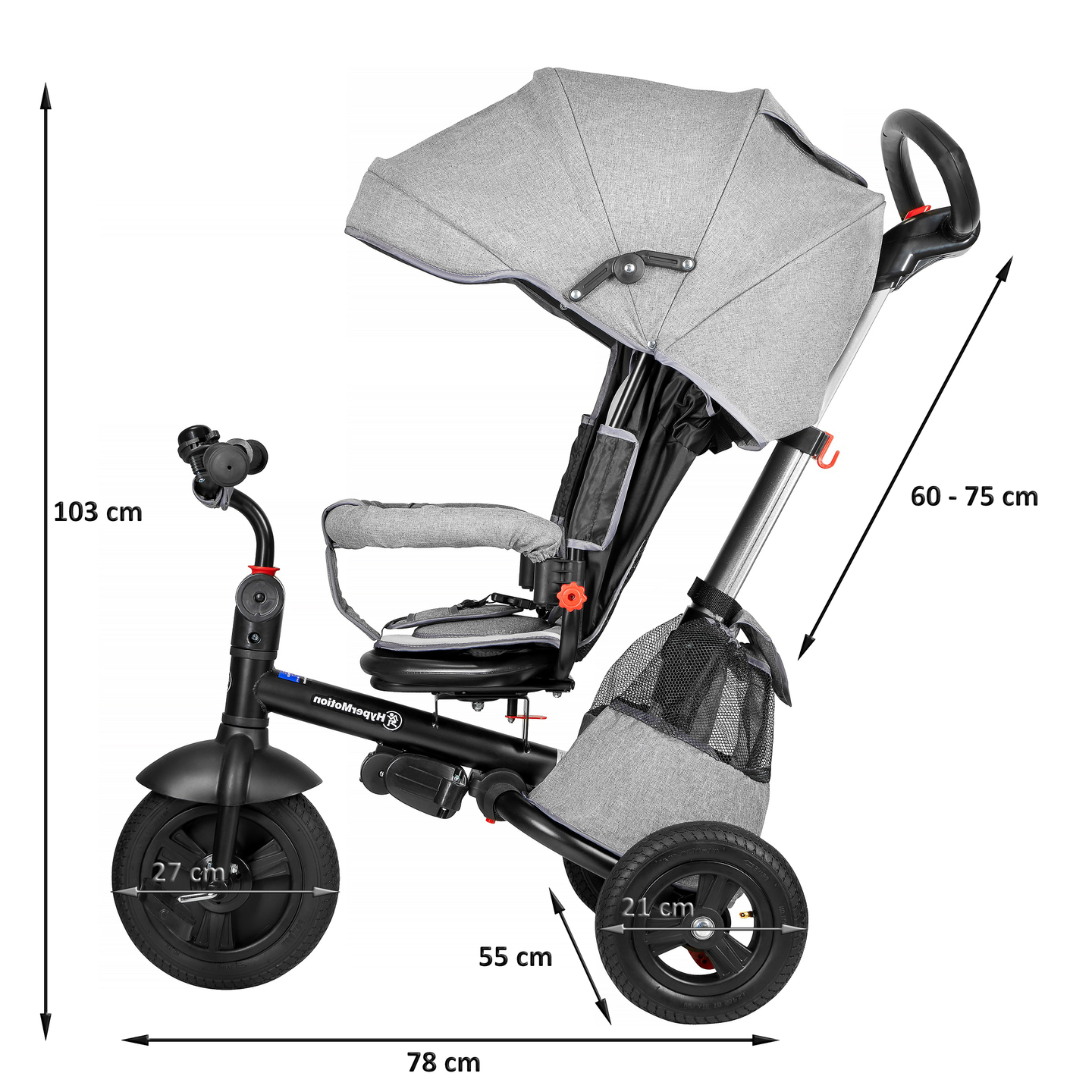 Tobi Velar τρίκυκλο + μεμβράνη βροχής - γκρι