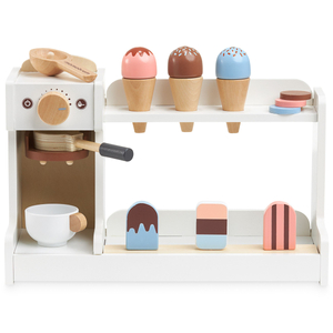 Ξύλινο παγωτατζίδικο με καφετιέρα - καφετέρια με αξεσουάρ