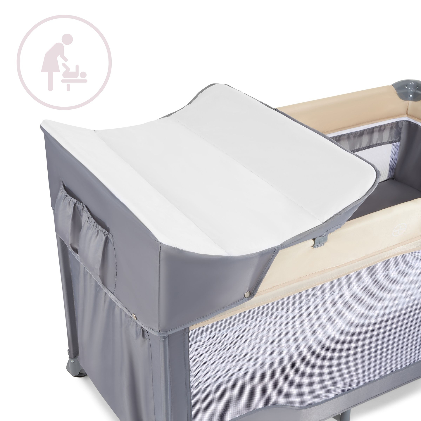 Κούνια ταξιδιού 0 - 36 m με αλλαξιέρα + παρκοκρέβατο Moby-System HUXLEY