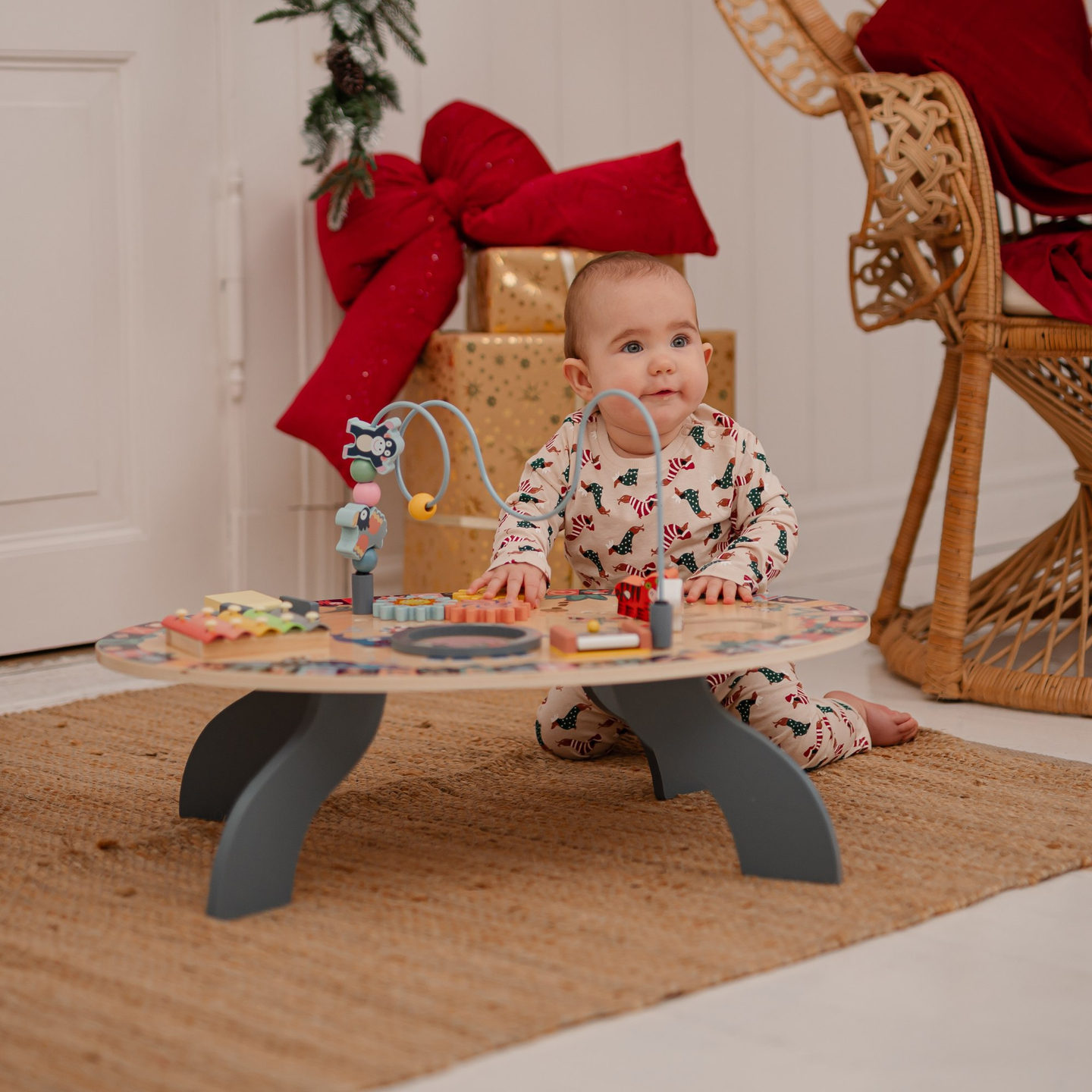 Ξύλινο εκπαιδευτικό τραπέζι 7σε1, μουσικό, αισθητηριακό