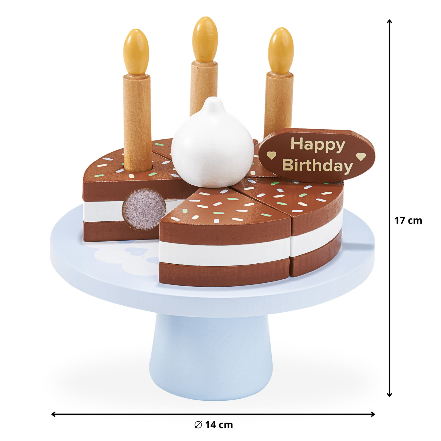 Ξύλινη τούρτα γενεθλίων για κοπή