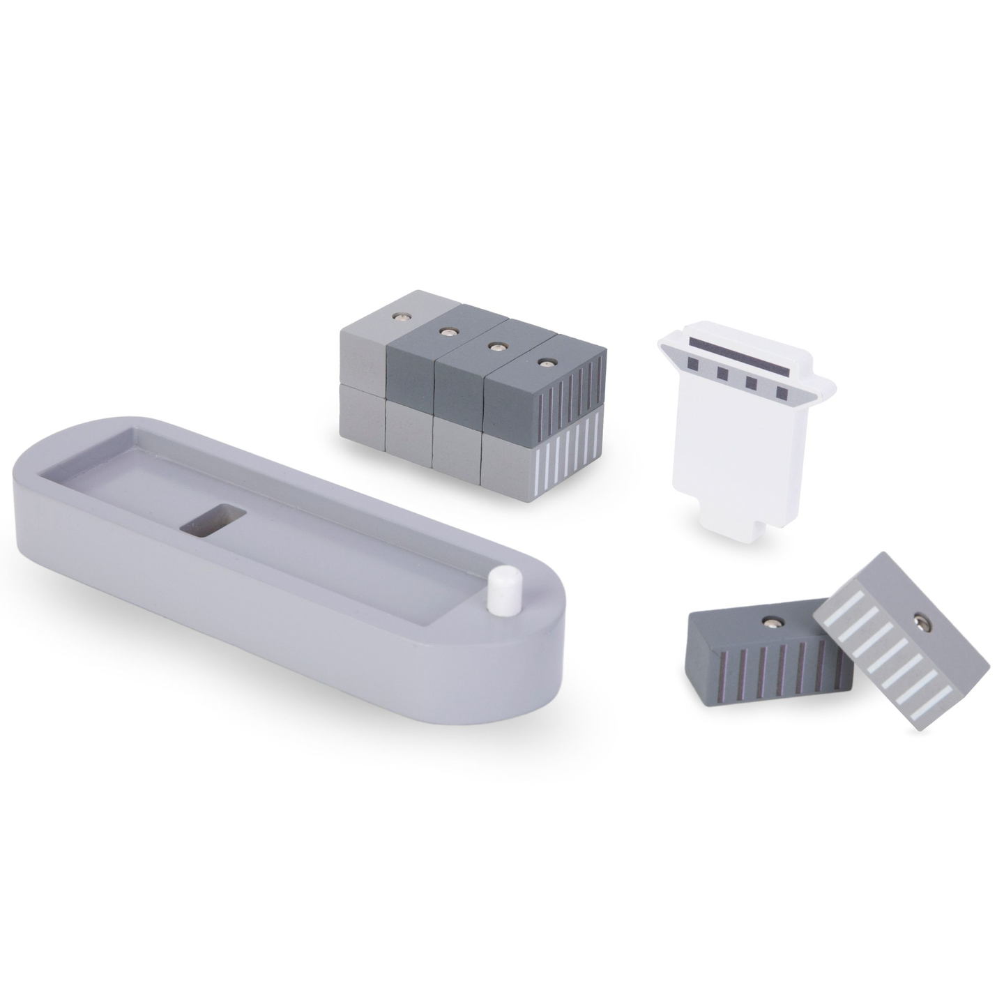 Κινητός γερανός λιμανιού με μαγνητικό βαρούλκο και αξεσουάρ - ξύλινο σετ