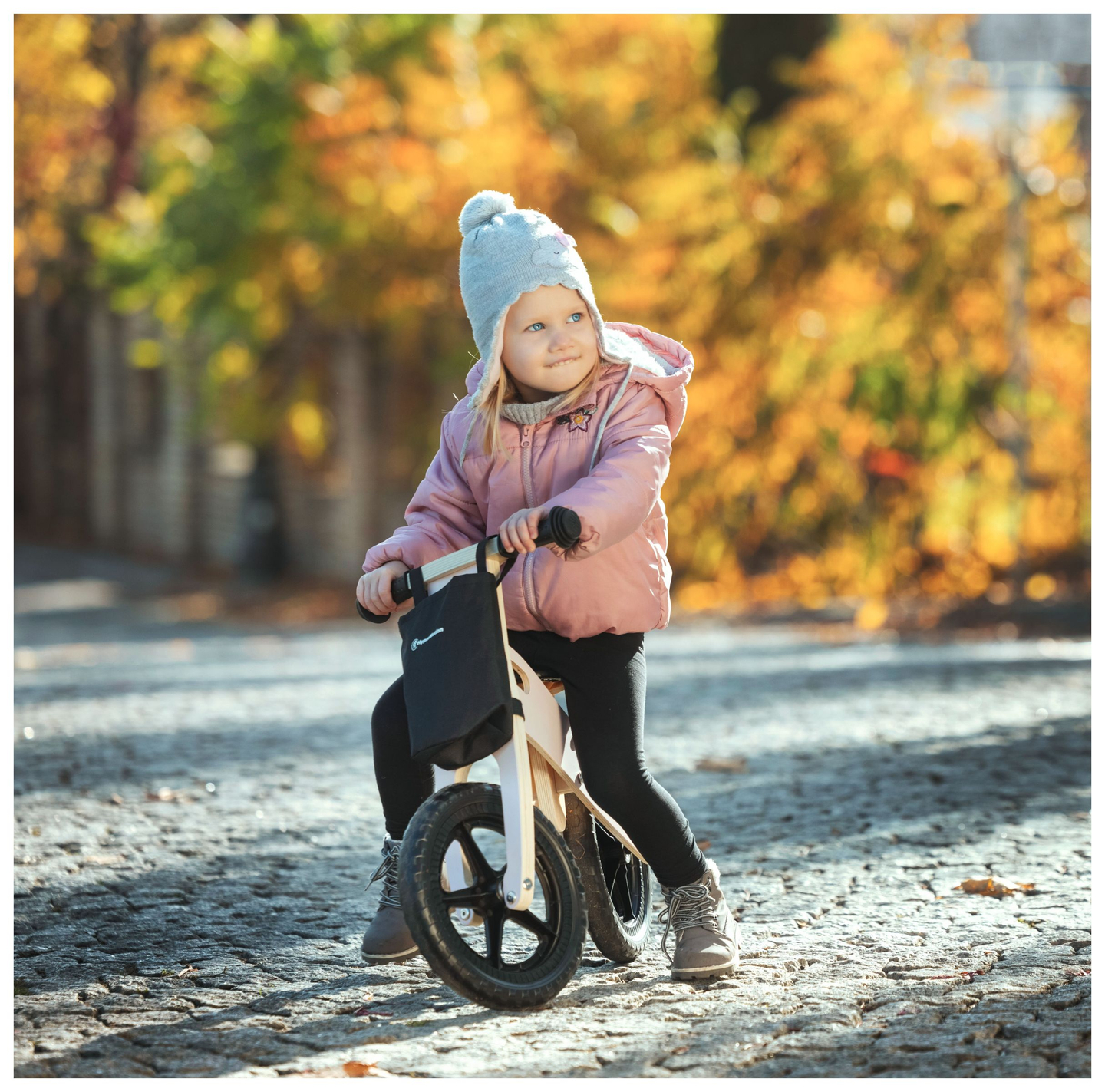 HyperMotion LEXI ξύλινο ποδήλατο τζόκινγκ - ρόδες από αφρό, εξαιρετικά ελαφρύ - ροζ