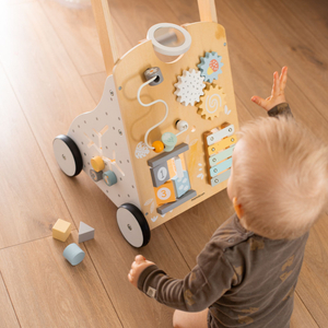 Εκπαιδευτικός ξύλινος περιπατητής 8in1 / σπρώχτης μωρού - πίνακας χειρισμού