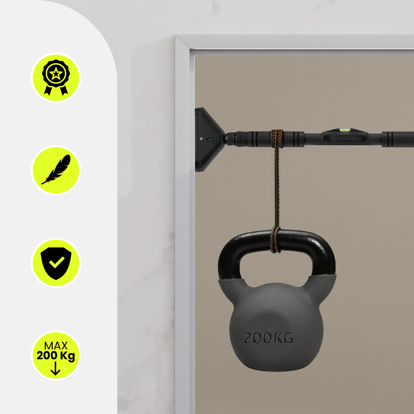 Ρυθμιζόμενη μπάρα HyperMotion 70–100 cm, 200 kg, μαύρη