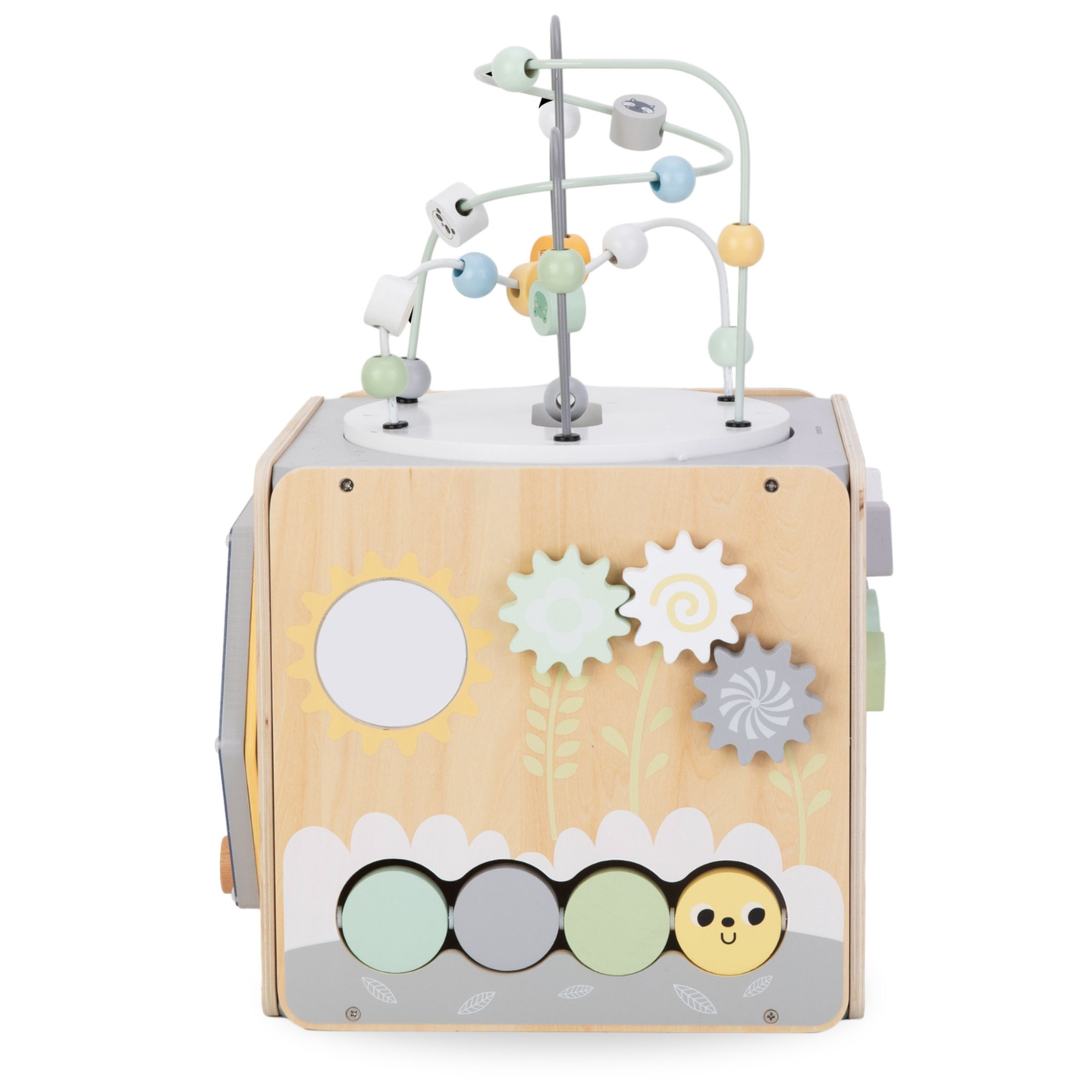 Μεγάλος ξύλινος κύβος δραστηριότητας με βρόχο - Montessori