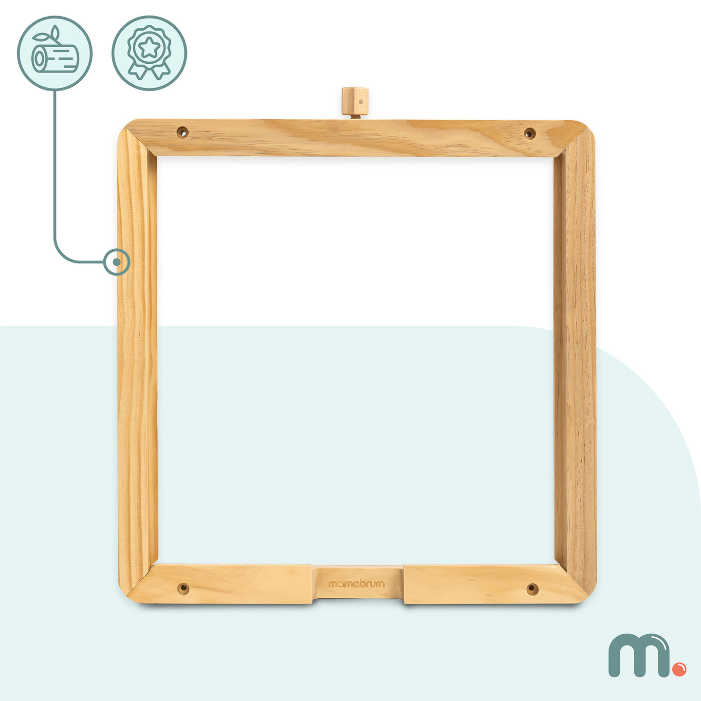 Ξύλινο πλαίσιο τοίχου - για την τοποθέτηση εκπαιδευτικών πινάκων Mamabrum