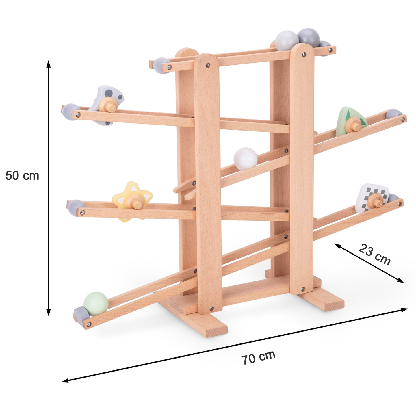 Μεγάλο ξύλινο αδιέξοδο - τσουλήθρα με περιστρεφόμενα στοιχεία