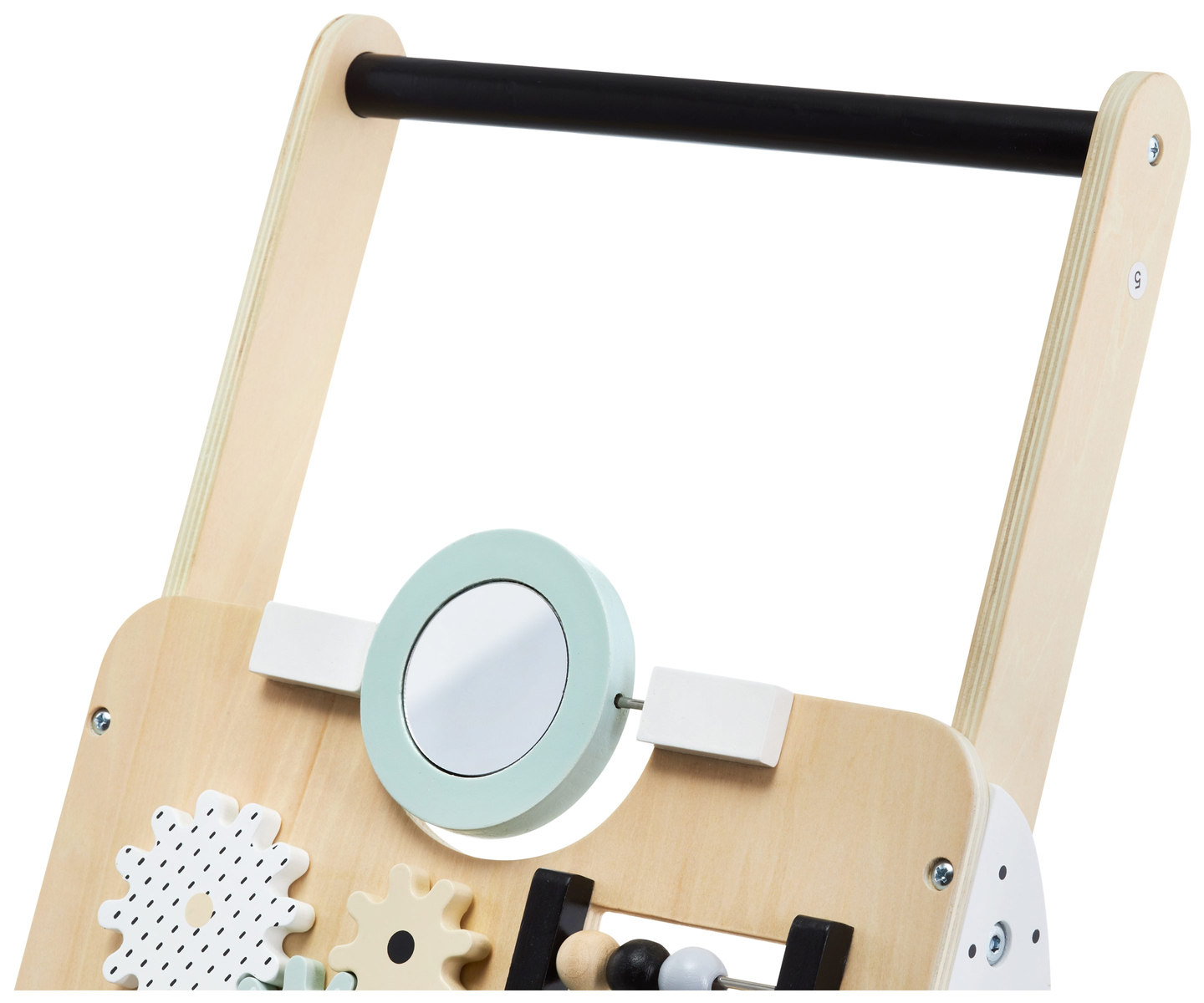 Ξύλινη, εκπαιδευτική παιδική περπατούρα / καροτσάκι - πίνακας χειρισμού