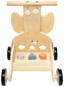 Ξύλινο πολυλειτουργικό καροτσάκι - καροτσάκι με μπλοκ - Κουκουβάγια