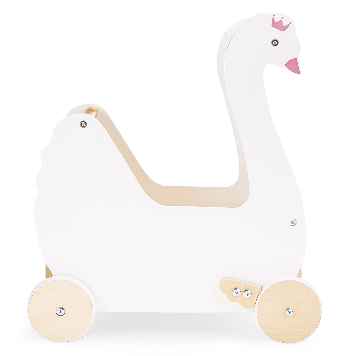 Ξύλινο καροτσάκι για κούκλες - Swan