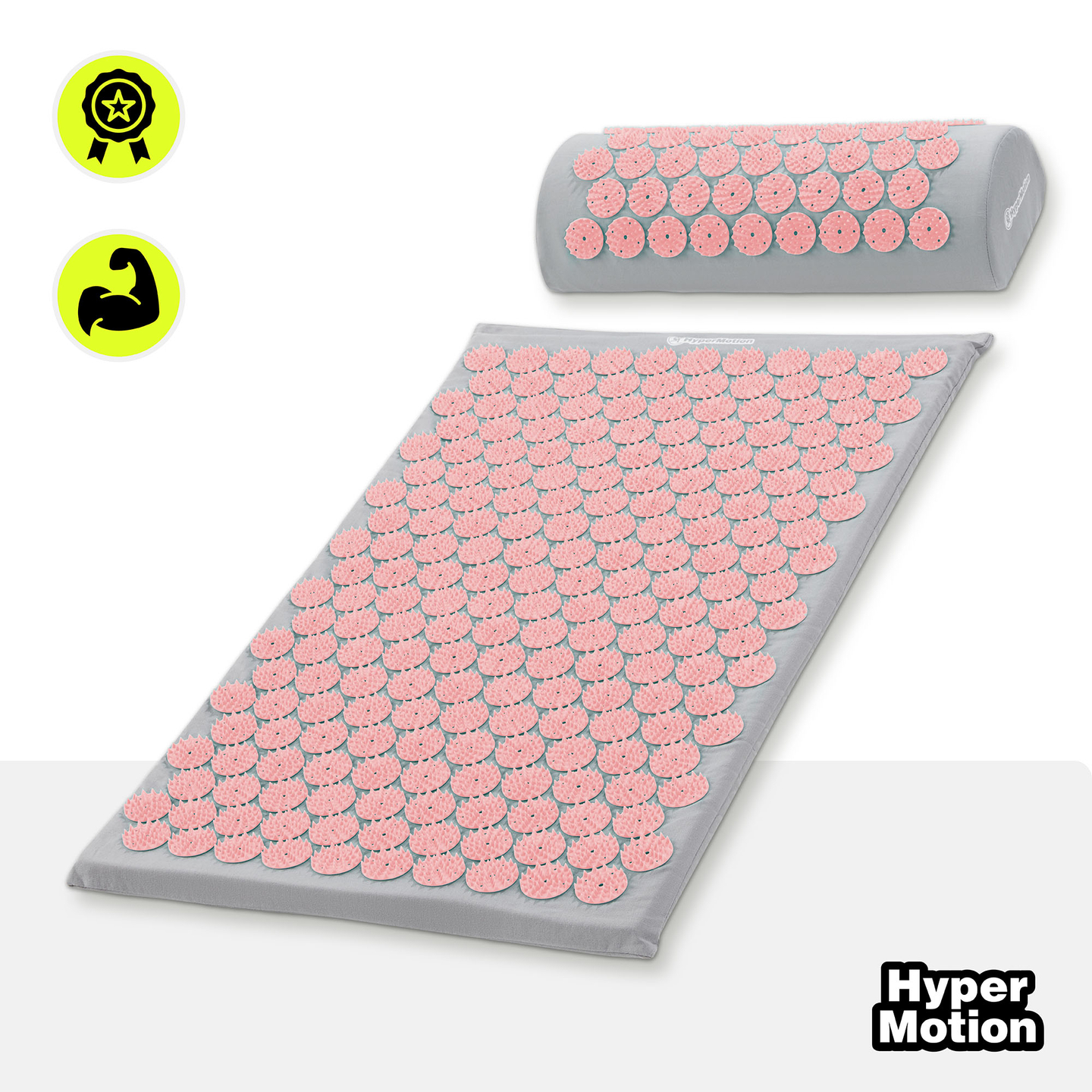 Στρώμα πιεσοθεραπείας με μαξιλάρι και κάλυμμα - 72 cm HyperMotion γκρι και ροζ