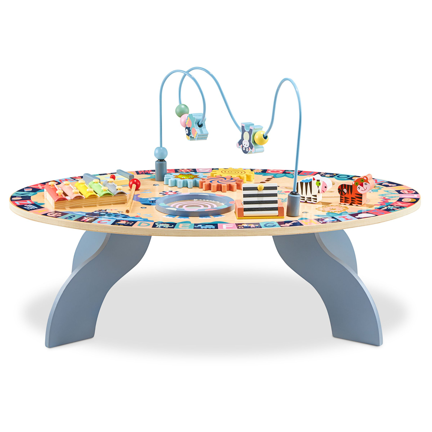 Ξύλινο εκπαιδευτικό τραπέζι 7σε1, μουσικό, αισθητηριακό